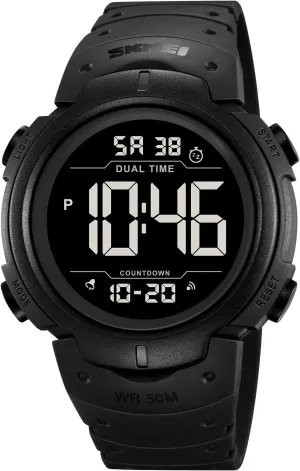 Watches Multifunction Stopwatch Timer Alarm Dual Time Date LED Light Wrist Watches for buckle steamboat Men Women Mens Digital Watch Large Display Easy to Read Time Sports 