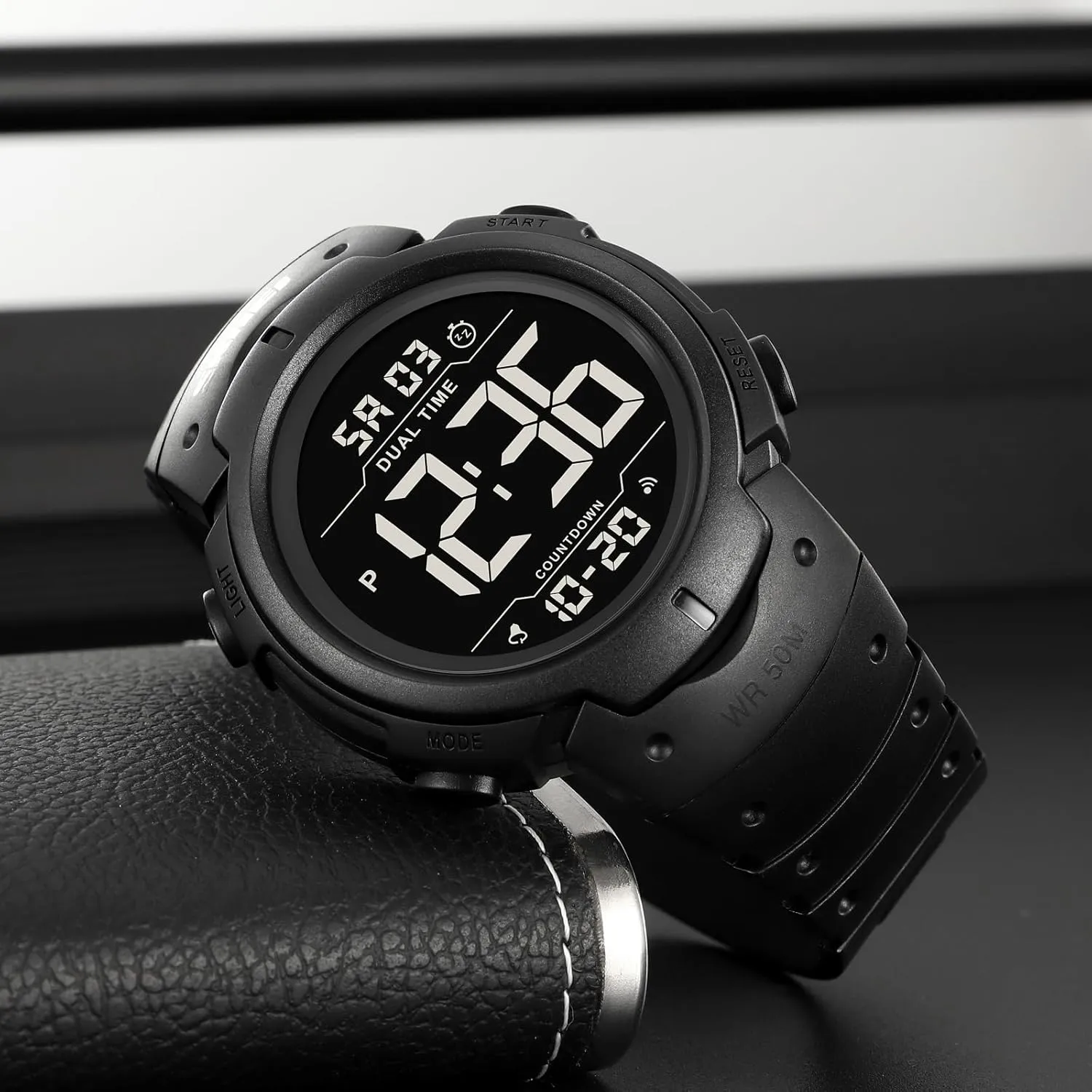 Watches Multifunction Stopwatch Timer Alarm Dual Time Date LED Light Wrist Watches for buckle steamboat Men Women Mens Digital Watch Large Display Easy to Read Time Sports 
