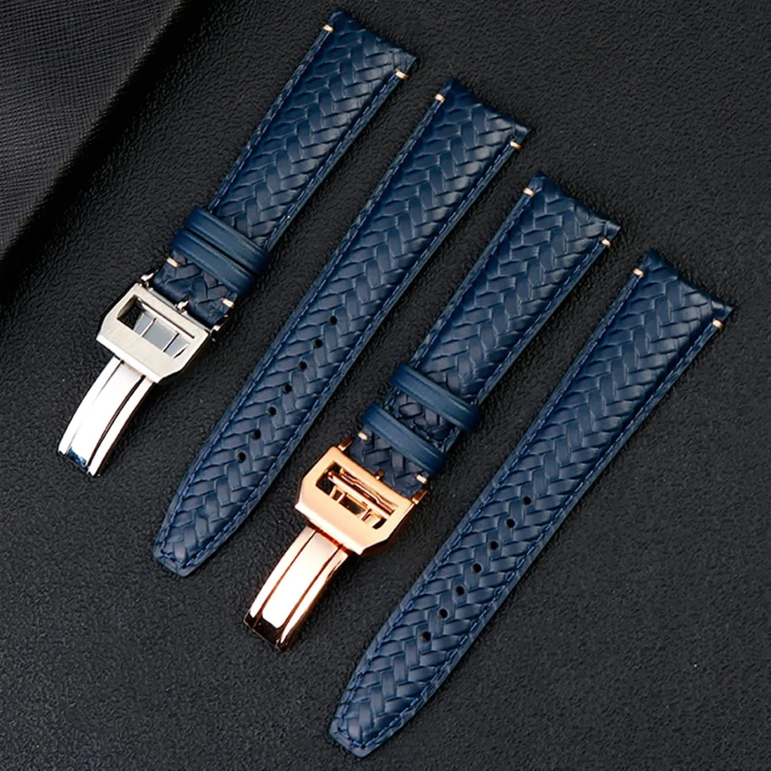 Watches Portofino Blue Soft Leather Watch Strap Cowhide Woven Watchband For feel resource IWC IW344205 Portugieser Pilot 