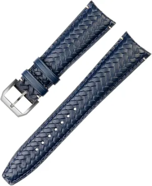 Watches Portofino Blue Soft Leather Watch Strap Cowhide Woven Watchband For feel resource IWC IW344205 Portugieser Pilot 