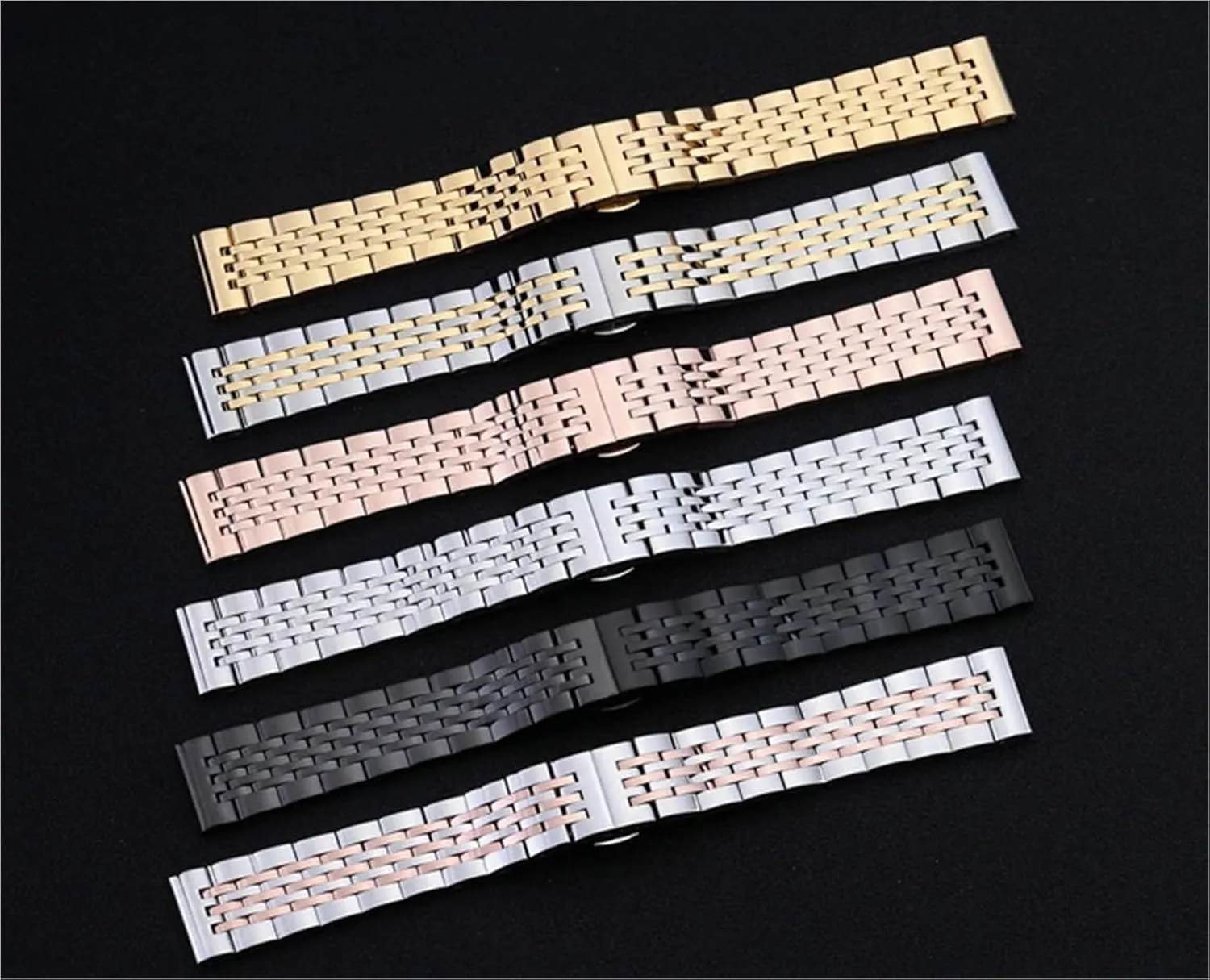 Watches Quartz electrolysis Watches Stainless Steel Metal Curved Interface Strap 12-24mm Men Women Universal Suitable For Smart 