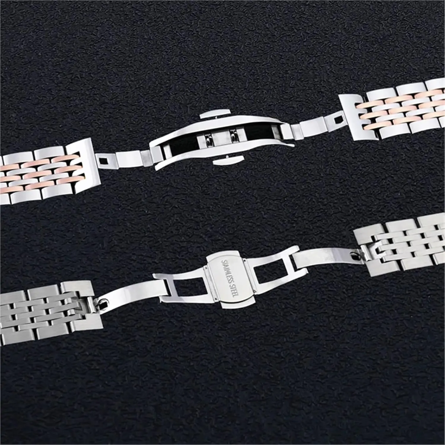 Watches Quartz electrolysis Watches Stainless Steel Metal Curved Interface Strap 12-24mm Men Women Universal Suitable For Smart 