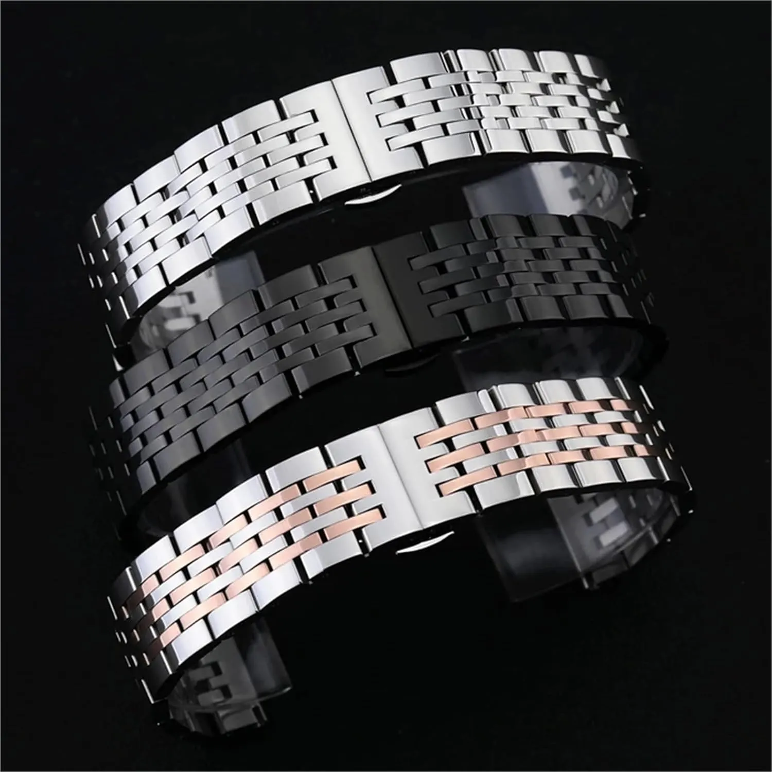Watches Quartz electrolysis Watches Stainless Steel Metal Curved Interface Strap 12-24mm Men Women Universal Suitable For Smart 