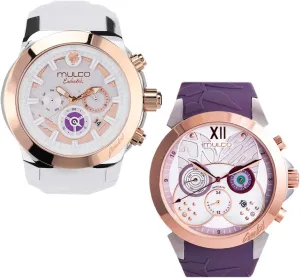 Watches recurrent overheat nominal for Women Bundle �C Stainless Steel & Silicone Bands, Large Face Analog Quartz, Waterproof, Rose Gold & Gun Metal, Luxury Gift Set MULCO 