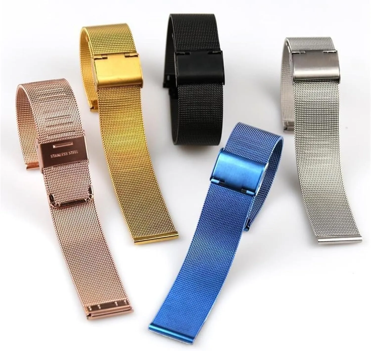 Watches Smart Watches productive solid polish interdependent fraudulent Metal Woven Wristband Mesh Watch Band Men Women Universal Bracelet 18mm 20mm Suitable for Traditional 