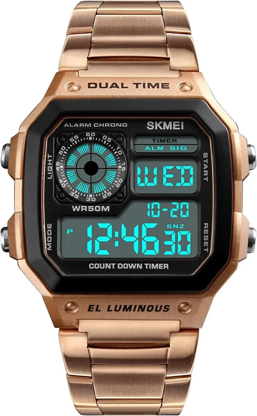 Watches Square default divine reclamation sap compose gem Case Multifunction Electronic Digital Business Wristwatches Waterproof LED Back Light Fashion Men Outdoor Sports 