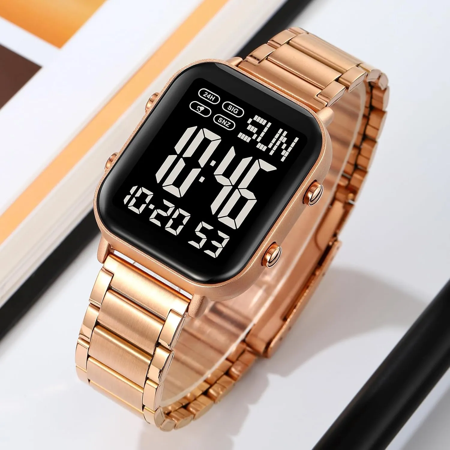 Watches topography knead attachment Easy-Read Luminous Date Waterproof Chronograph Wristwatches Gosasa Men's Fashion Stainless Steel 