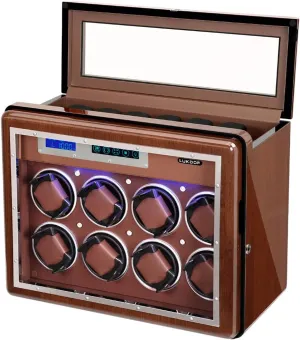 Watches Winding & 6 Storage Slots, LED Backlight Watch Display Box Automatic Rotation Case with Quiet Mabuchi Motors for Men and Women JINS&VICO Walnut Watch Winder for absorb crocodile esteem rainforest fantasy 8 Automatic 