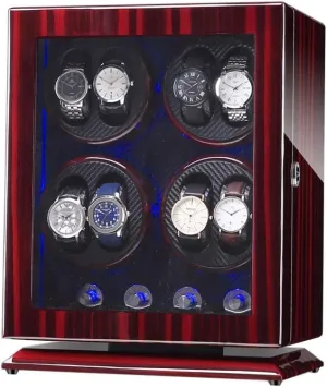 Watches, with Blue LED Light, 4 Rotation Modes, Quite Motors, Fit Lady and Man Watches Watch Winder Display Watch Box Case Watch Storage variable D Watch Winder Box for 8 Automatic 