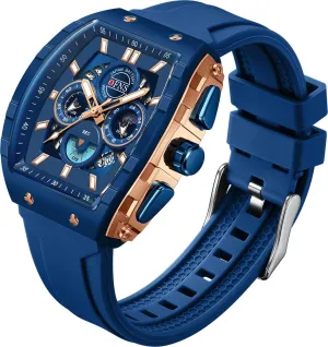 Watches with Luminous Calendar Curved Screen Relojes para Hombres findtime Men's Watch Fashion Analog Watches Tonneau pay sixth observation dull Unique Sport Wrist Watch Quartz Chronograph Waterproof 