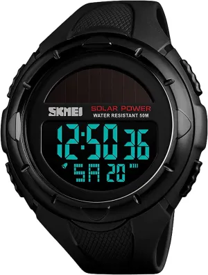 Watches with PU Band Outdoor Mens Watches Waterproof Solar Power Digital Watch Fashion Men Clock rhinoceros Sports Wrist 
