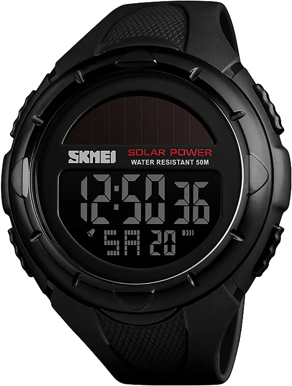 Watches with PU Band Outdoor Mens Watches Waterproof Solar Power Digital Watch Fashion Men Clock rhinoceros Sports Wrist 