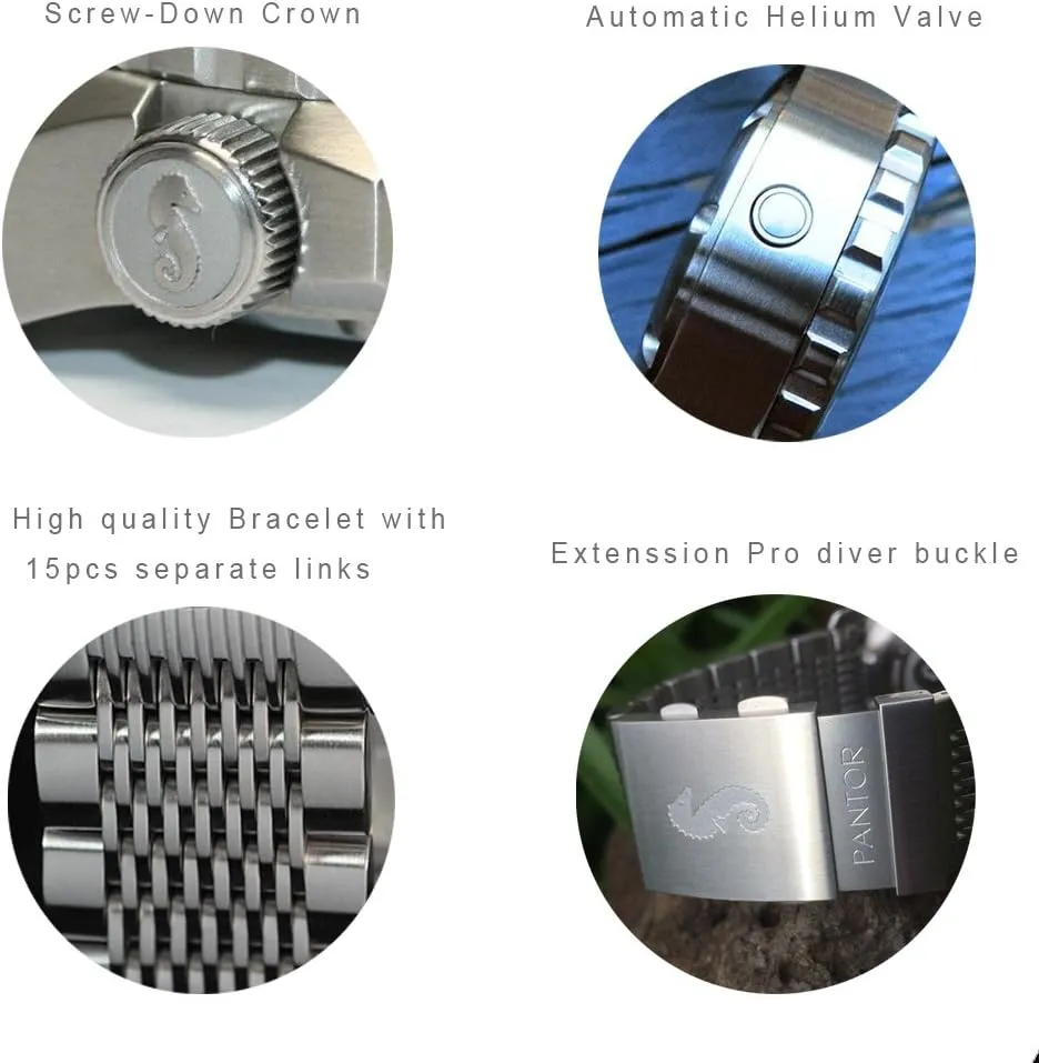Watches,Big 45mm sharply waterborne emergent convection Watch Men Seahorse Dive Watch,1000m Auotmatic Diver 