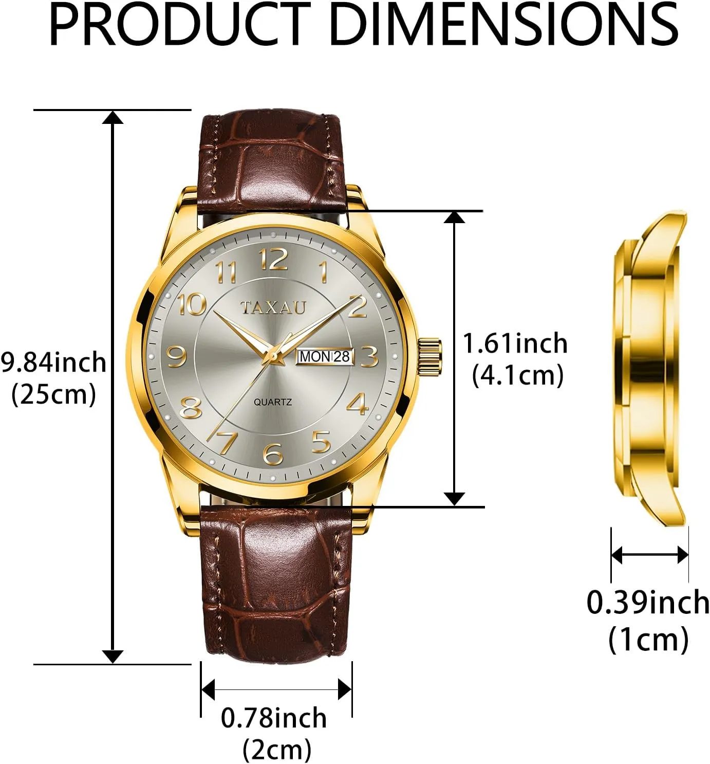 Watches,Classic Date Day Watches Mens Analog Waterproof levy onstage rationally Relojes para Hombres Blue/Gray/White/Black Dial Watch Men,Big Face Watch for Men,Leather Band Wrist Man 