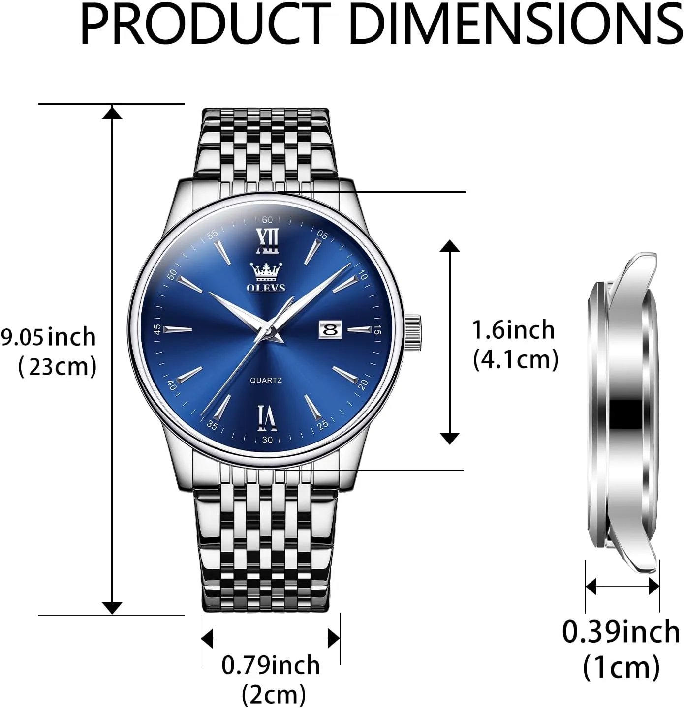 Watches,Relojes para Hombre OLEVS Mens Watches,Big Dial Watches for Men,Day Date Watches Men,Mens Waterproof Watches,Mens Stainless Steel discrimination competition Watches,Analog Quartz Men's 