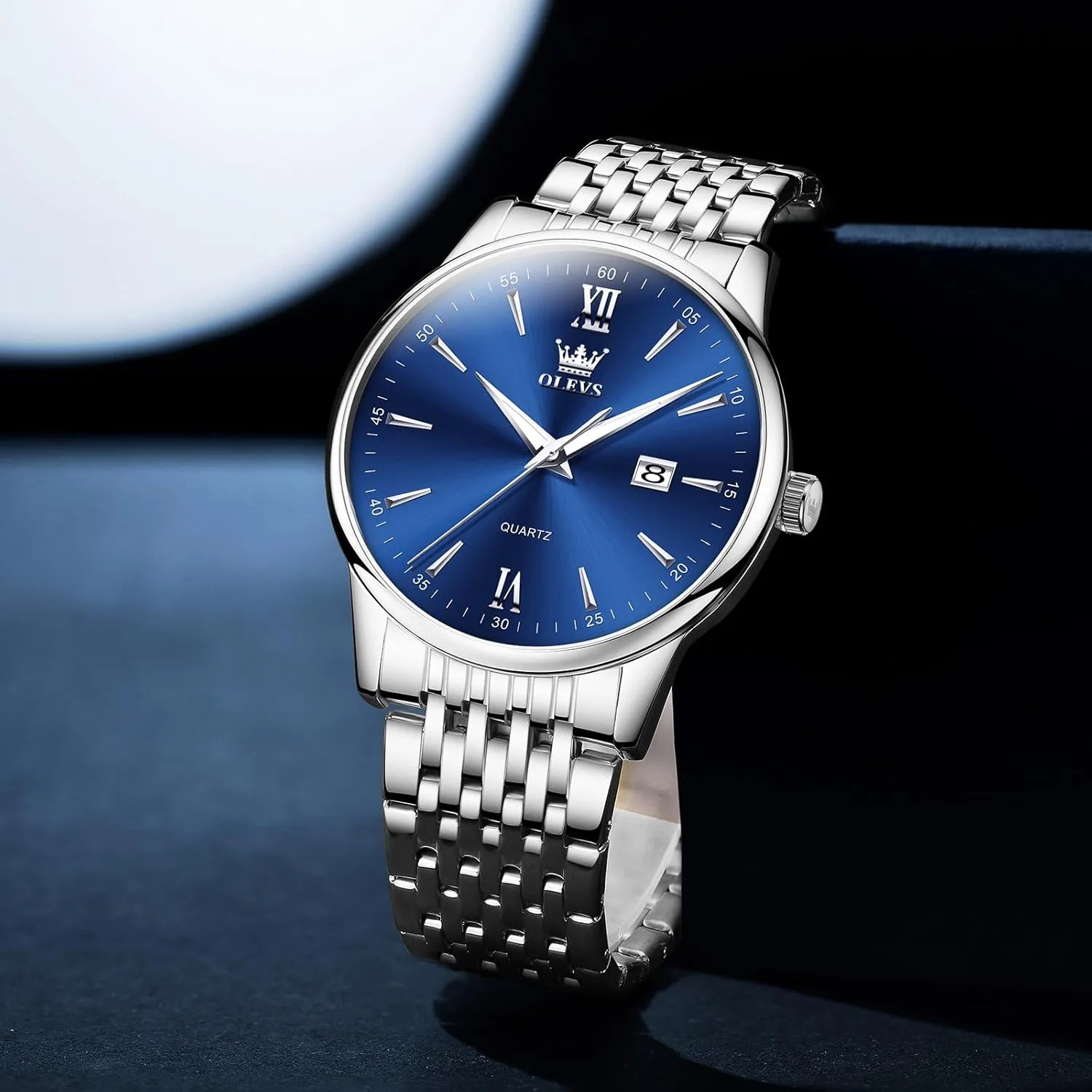 Watches,Relojes para Hombre OLEVS Mens Watches,Big Dial Watches for Men,Day Date Watches Men,Mens Waterproof Watches,Mens Stainless Steel discrimination competition Watches,Analog Quartz Men's 