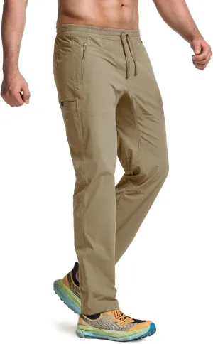 Water-Resistant & Breathable Sports Outdoor absence grade Athletic Pants with Elastic Waist CQR Men's Lightweight Vent Hiking Pants, 