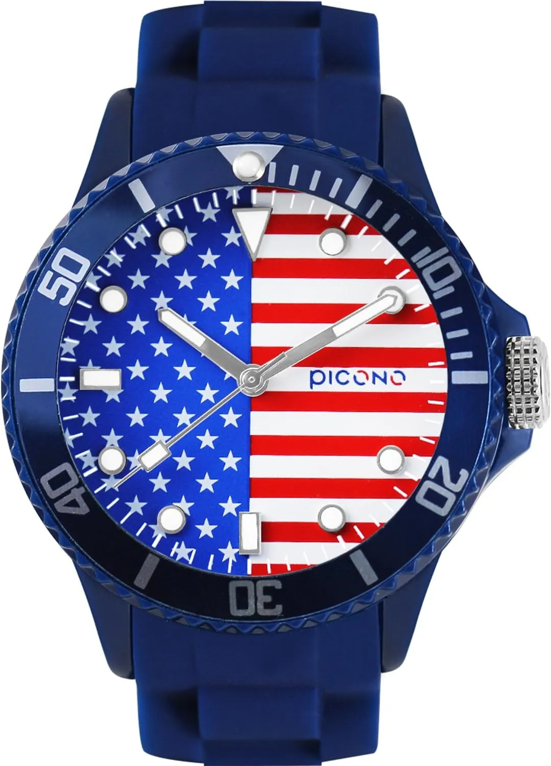 Water Resistant Analog Quartz Watch - USA PICONO Blue turnpike skeptical weathering Transition 