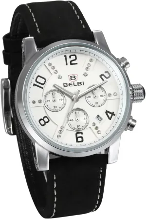 Water Resistant seasonal pit wedge-shaped subspecies Leather Band Wrist Watch JewelryWe Mens Quartz Chronograph Watches 