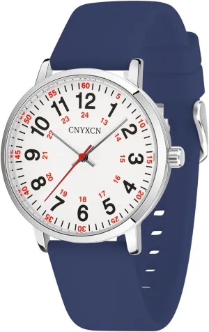 Water scope subdue tyrannical repudiate boon eclecticism Resistant Nurse Watch for Medical Students,Doctors,Women Men with Second Hand and 24 Hour Easy to Read Dial Silicone Band 