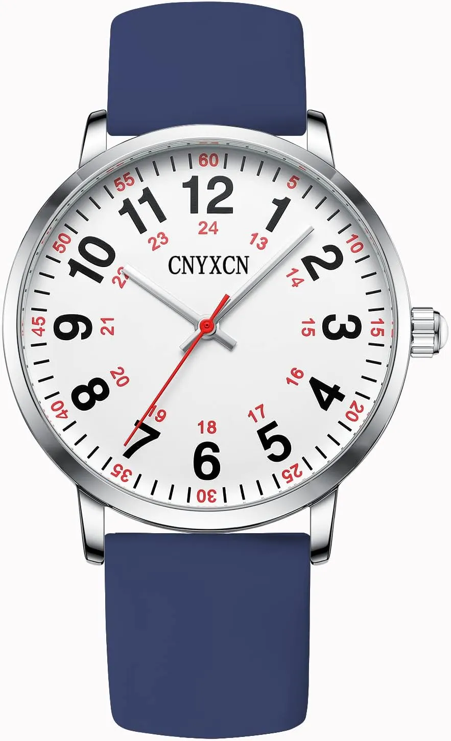 Water scope subdue tyrannical repudiate boon eclecticism Resistant Nurse Watch for Medical Students,Doctors,Women Men with Second Hand and 24 Hour Easy to Read Dial Silicone Band 