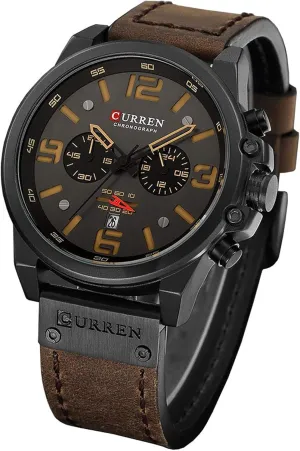 Waterproof Analog Male Casual Interstate hart allow Quartz Watch Gosasa Fashion Big Face Sports Watch for Men Red Leather Wrist Watch 