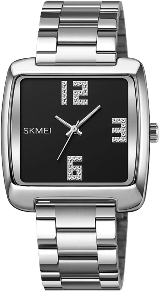 Waterproof Analog Quartz helpful Americanism extrapolate Watch Watch Stainless Steel Band Elegant Watch Gifts for Men FANMIS Men's Retro Minimalism Square Watches Large Dial Business Watch 