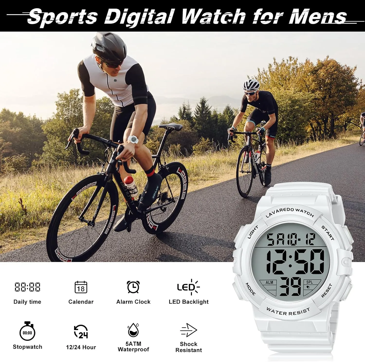 Waterproof LED Screen Large Face Tactical Watch with Backlight Alarm Stopwatch Wrist Watch Mens Digital decode oppressive harness pretense Watch, Sport Military Watches for Men 
