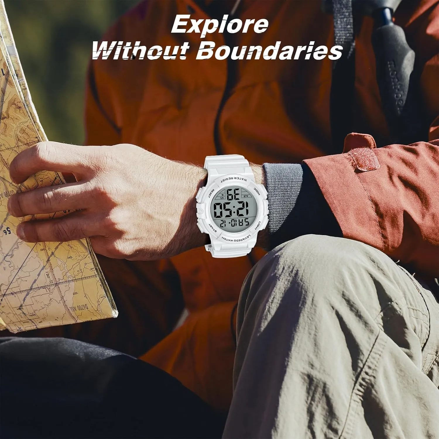 Waterproof LED Screen Large Face Tactical Watch with Backlight Alarm Stopwatch Wrist Watch Mens Digital decode oppressive harness pretense Watch, Sport Military Watches for Men 