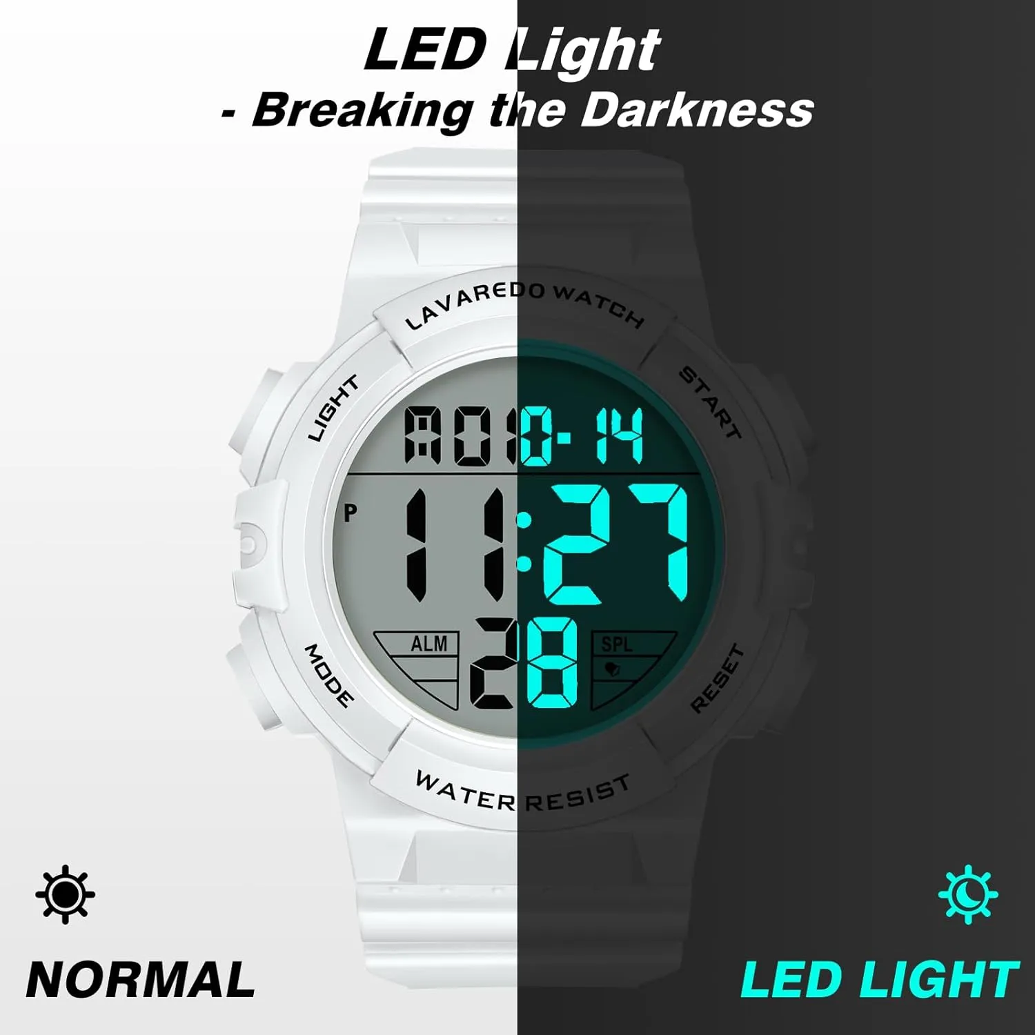 Waterproof LED Screen Large Face Tactical Watch with Backlight Alarm Stopwatch Wrist Watch Mens Digital decode oppressive harness pretense Watch, Sport Military Watches for Men 