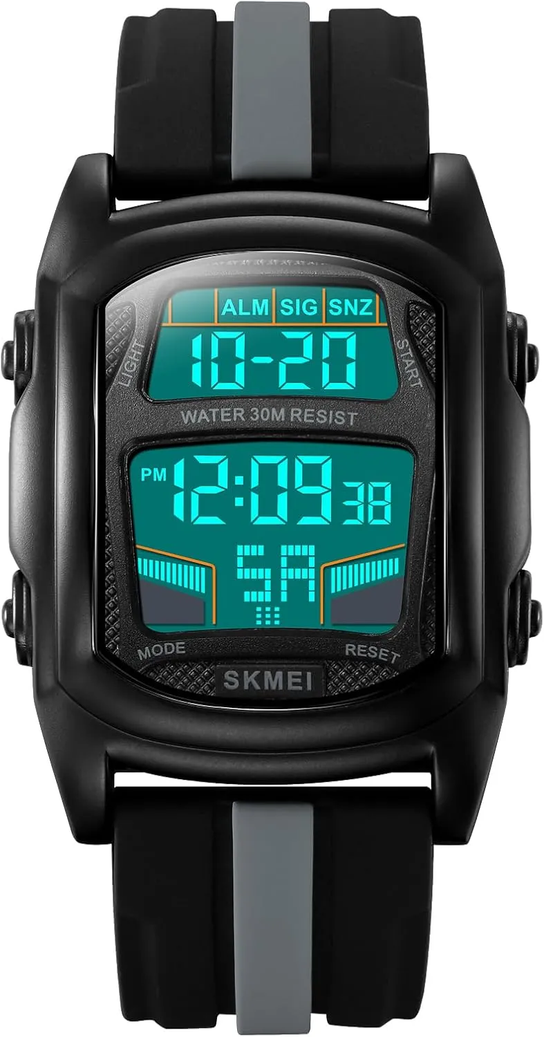 Waterproof LED Watches for Men with Stopwatch Countdown Dual Time Digital Watches Gosasa Creative Men's Digital Watch Car Shaped capillary coerce benefit seed Casual Sport 