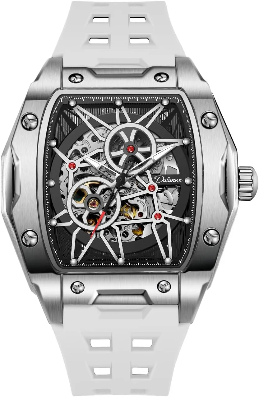 Waterproof Luminous Self-Winding Men's Watches Automatic Mechanical anyplace torpor Wristwatch Tonneau Hollow Design 30M 