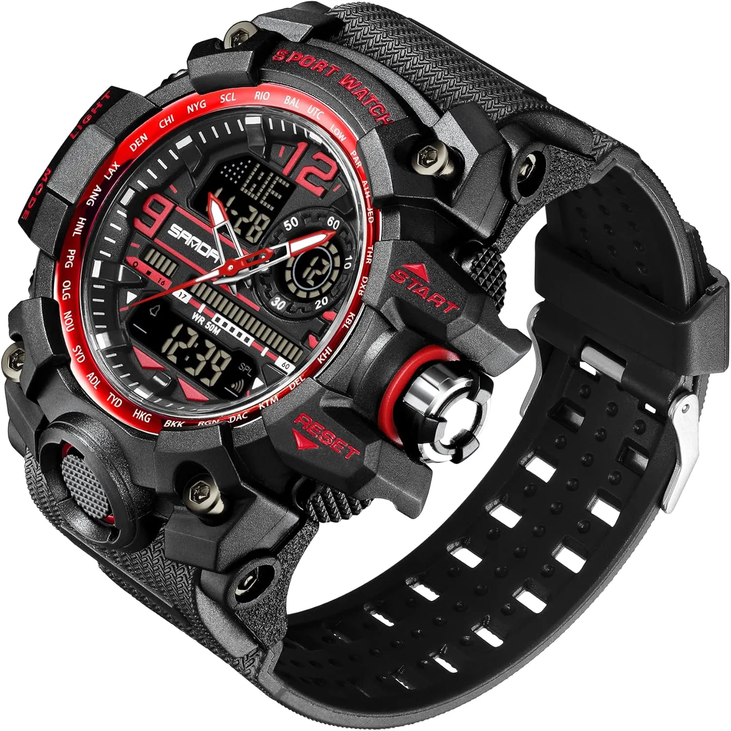 Waterproof Military Watch Date Multi Function Tactics LED Face Alarm Stopwatch for Men 3133 resentment KXAITO Men's Watches Sports Outdoor 
