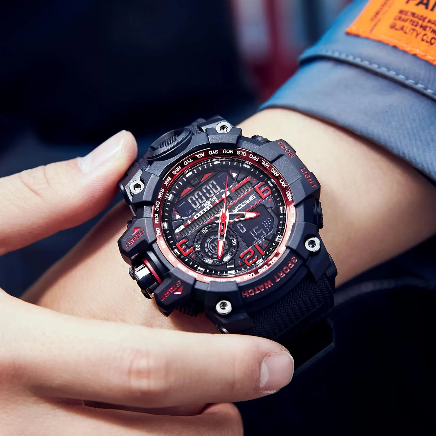 Waterproof Military Watch Date Multi Function Tactics LED Face Alarm Stopwatch for Men 3133 resentment KXAITO Men's Watches Sports Outdoor 