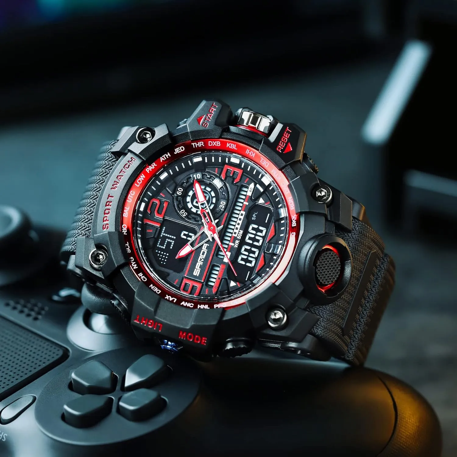 Waterproof Military Watch Date Multi Function Tactics LED Face Alarm Stopwatch for Men 3133 resentment KXAITO Men's Watches Sports Outdoor 