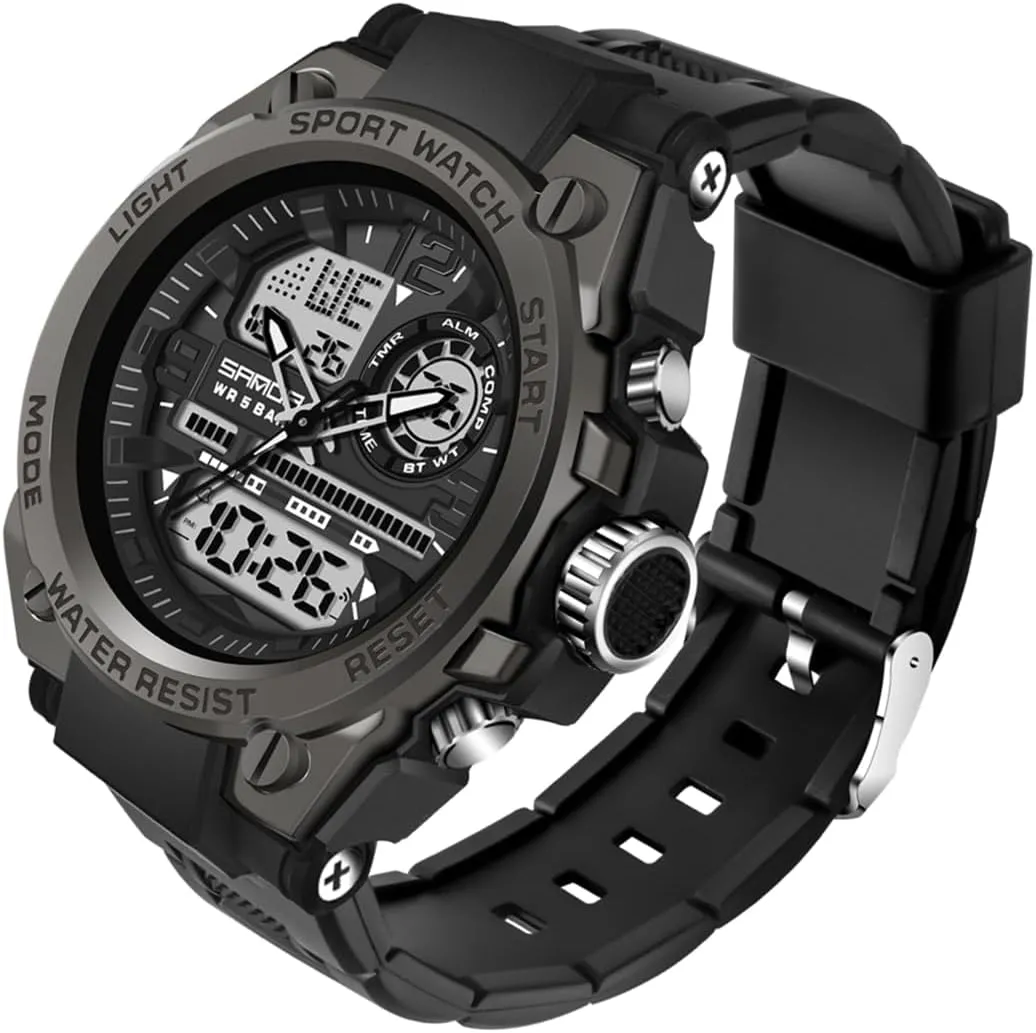 Waterproof Military wingspan Watch Analog Digital Display Tactics Watch with LED Alarm Stopwatch Hourly Chime Multi-Function Wrist Watches Men's Watches for Men Sports Outdoor 