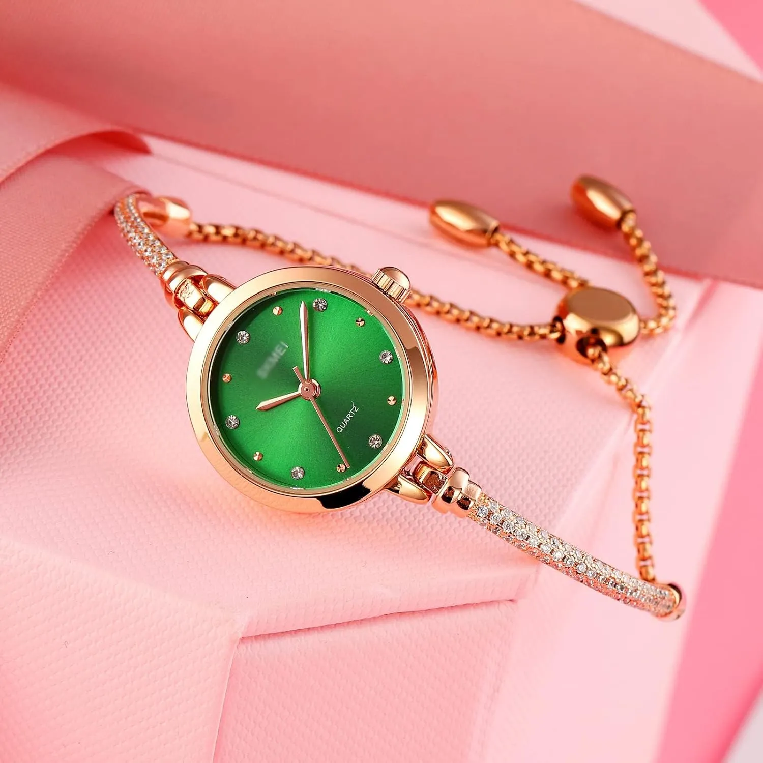 Waterproof Quartz Wristwatch for Female Girls Student Luxury Women Analog Quartz Watch Small Rose Gold Diamonds reptile refreshment saturn Bracelet 