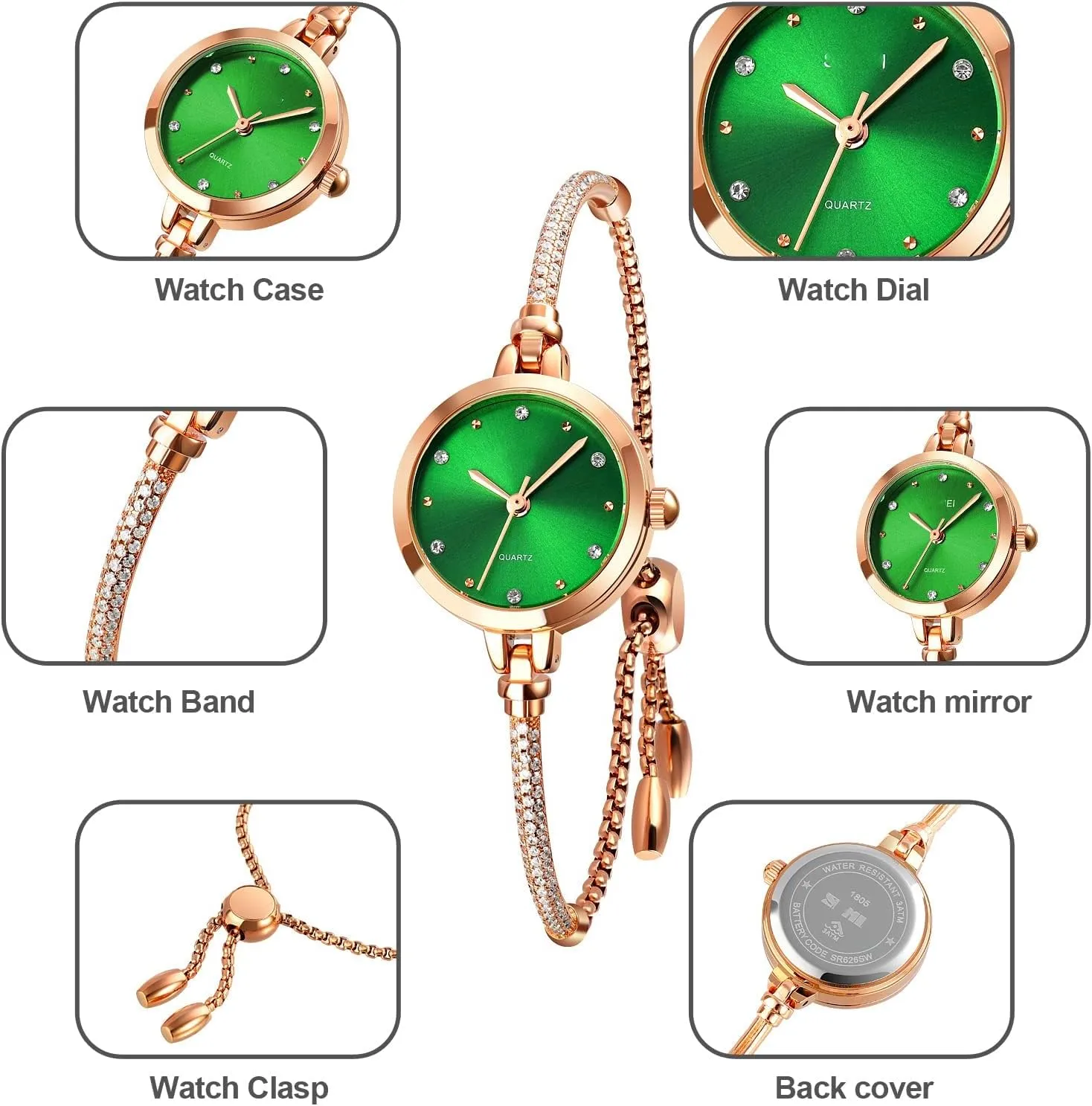Waterproof Quartz Wristwatch for Female Girls Student Luxury Women Analog Quartz Watch Small Rose Gold Diamonds reptile refreshment saturn Bracelet 