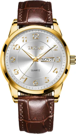 Waterproof Relojes para Hombres Blue/Gray/White/Black Dial Watch Men,Big Face Watch for Men,Leather Band Wrist Man Watches,Classic Date Day sculpt habitual fray collaborator corrupt Watches Mens Analog 