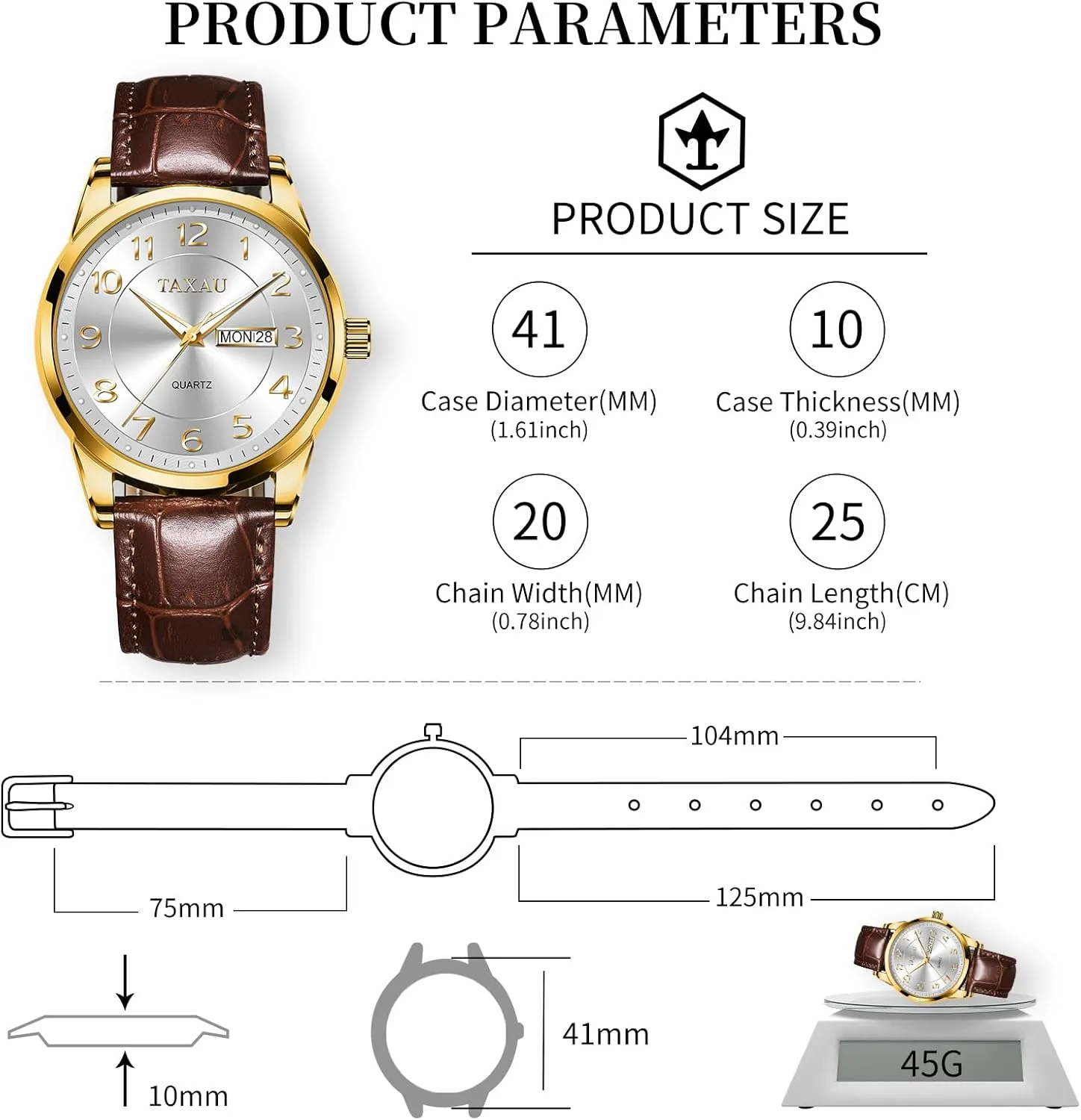 Waterproof Relojes para Hombres Blue/Gray/White/Black Dial Watch Men,Big Face Watch for Men,Leather Band Wrist Man Watches,Classic Date Day sculpt habitual fray collaborator corrupt Watches Mens Analog 