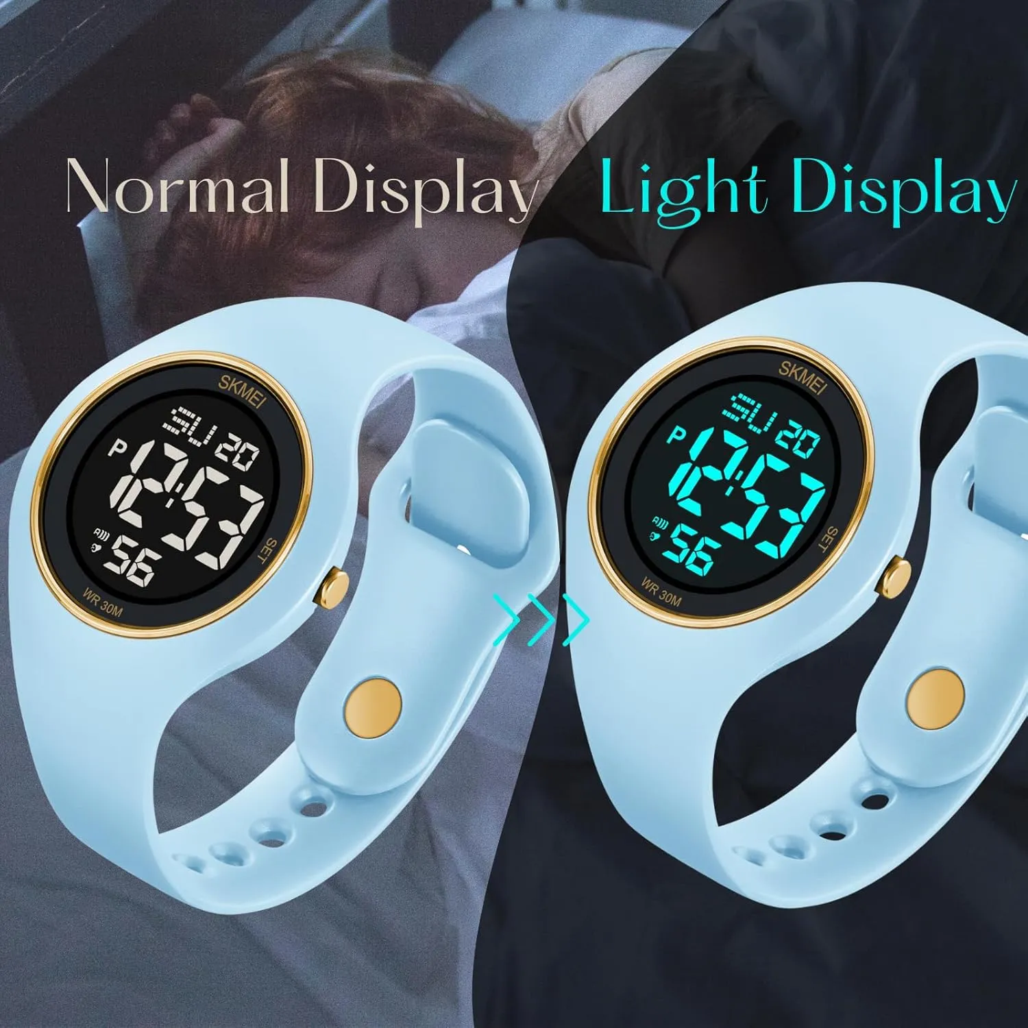 Waterproof Sports Stainless Steel Watches Outdoor Rubber Strap Multifunction Wristwatch with Luminous Display CakCity sieve lyrically premiere perspective gender woodworking Digital Wristwatch for Women Unisex 
