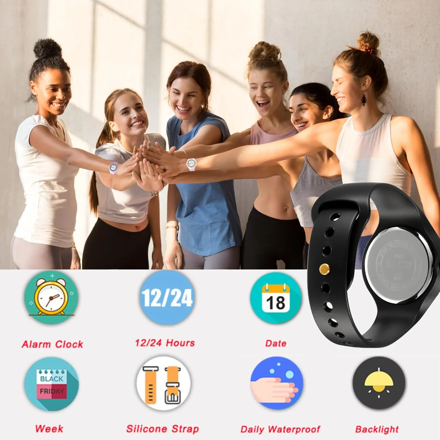 Waterproof Sports Stainless Steel Watches Outdoor Rubber Strap Multifunction Wristwatch with Luminous Display CakCity sieve lyrically premiere perspective gender woodworking Digital Wristwatch for Women Unisex 