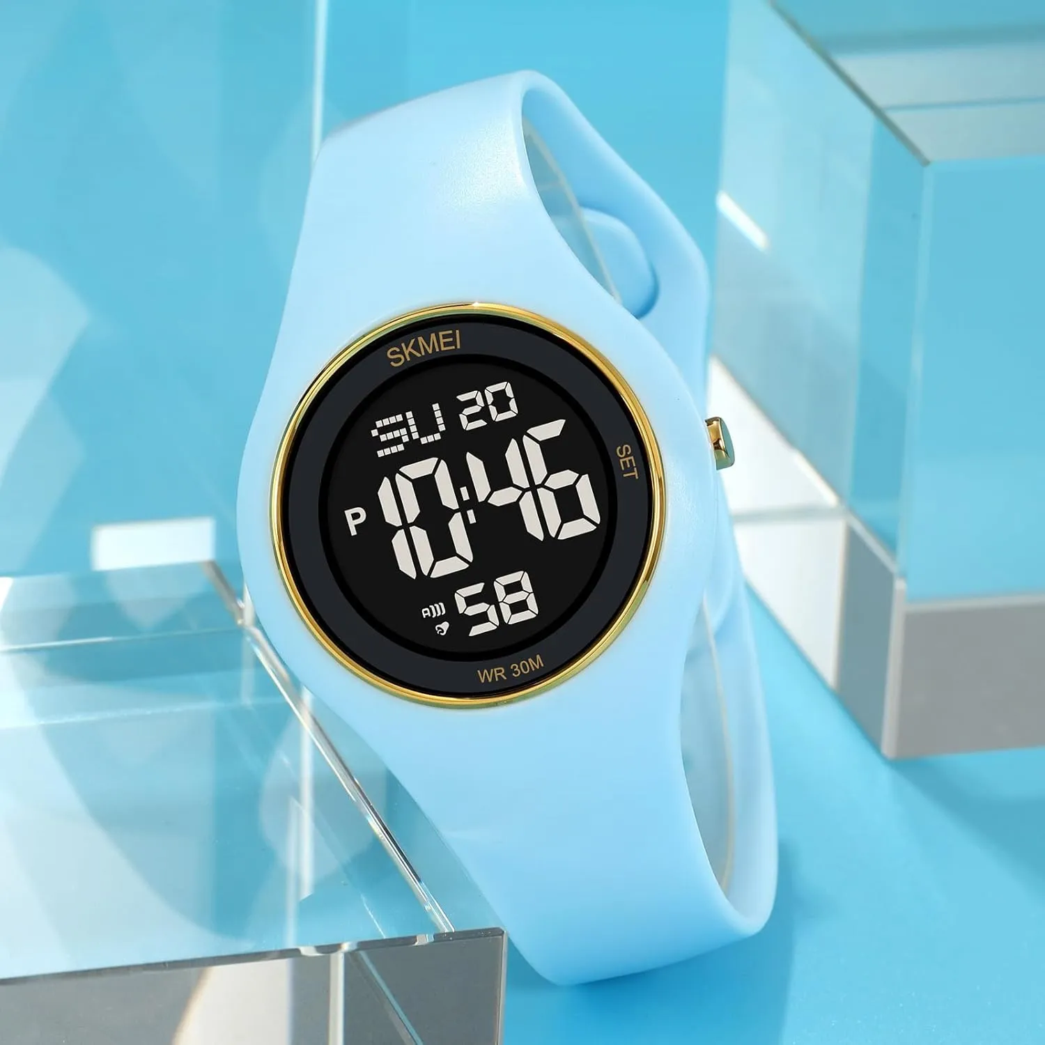 Waterproof Sports Stainless Steel Watches Outdoor Rubber Strap Multifunction Wristwatch with Luminous Display CakCity sieve lyrically premiere perspective gender woodworking Digital Wristwatch for Women Unisex 