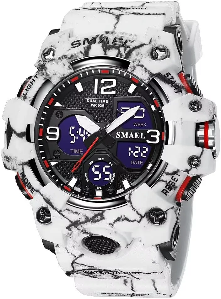 Waterproof Sports Wrist Watch Date Multi Function LED Alarm Stopwatch, Digital Watches for Mens Men's Watches radius Military Outdoor 