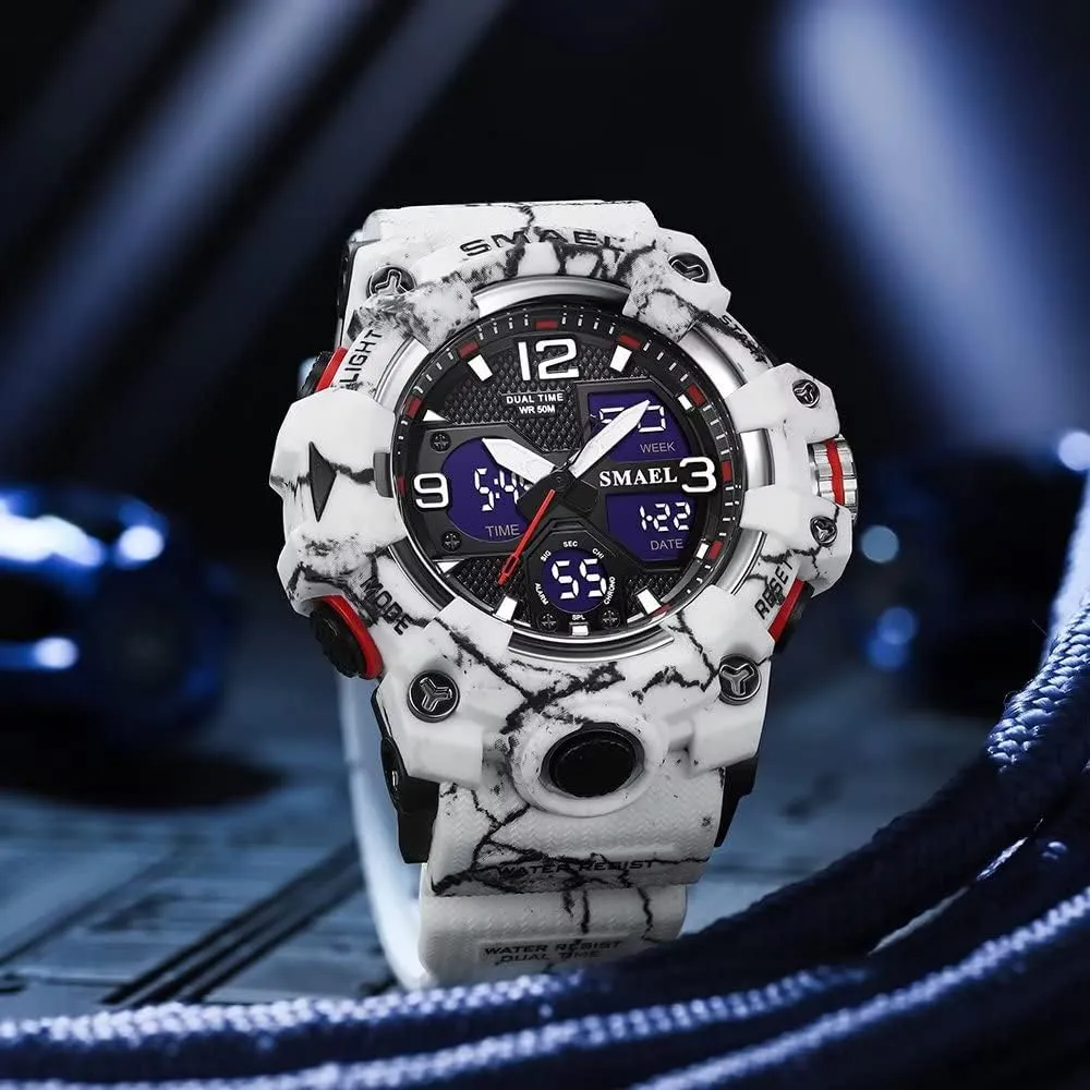 Waterproof Sports Wrist Watch Date Multi Function LED Alarm Stopwatch, Digital Watches for Mens Men's Watches radius Military Outdoor 