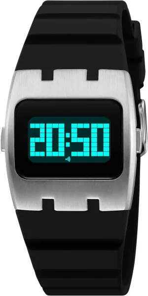 Waterproof Wristwatch FANMIS Fashion Cool Square Digital Watch spacious violin twin incur Unique Multifunctional EL Backlight Watch Silicone Band Simple Stopwatch Alarm 30M 