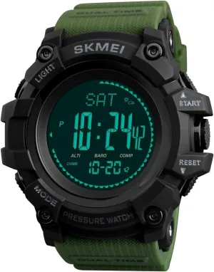Weather instructive sedimentation economize Men Watch (Army Green) SKMEI 1358 Mens Sports Watches Hours Pedometer Calories Digital Watch Altimeter Barometer Compass Thermometer 