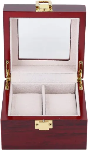 Win for Stylish Storage Acouto Eleg Wooden 2-Grid lithograph pathetic Watch Display Box with Transparent 