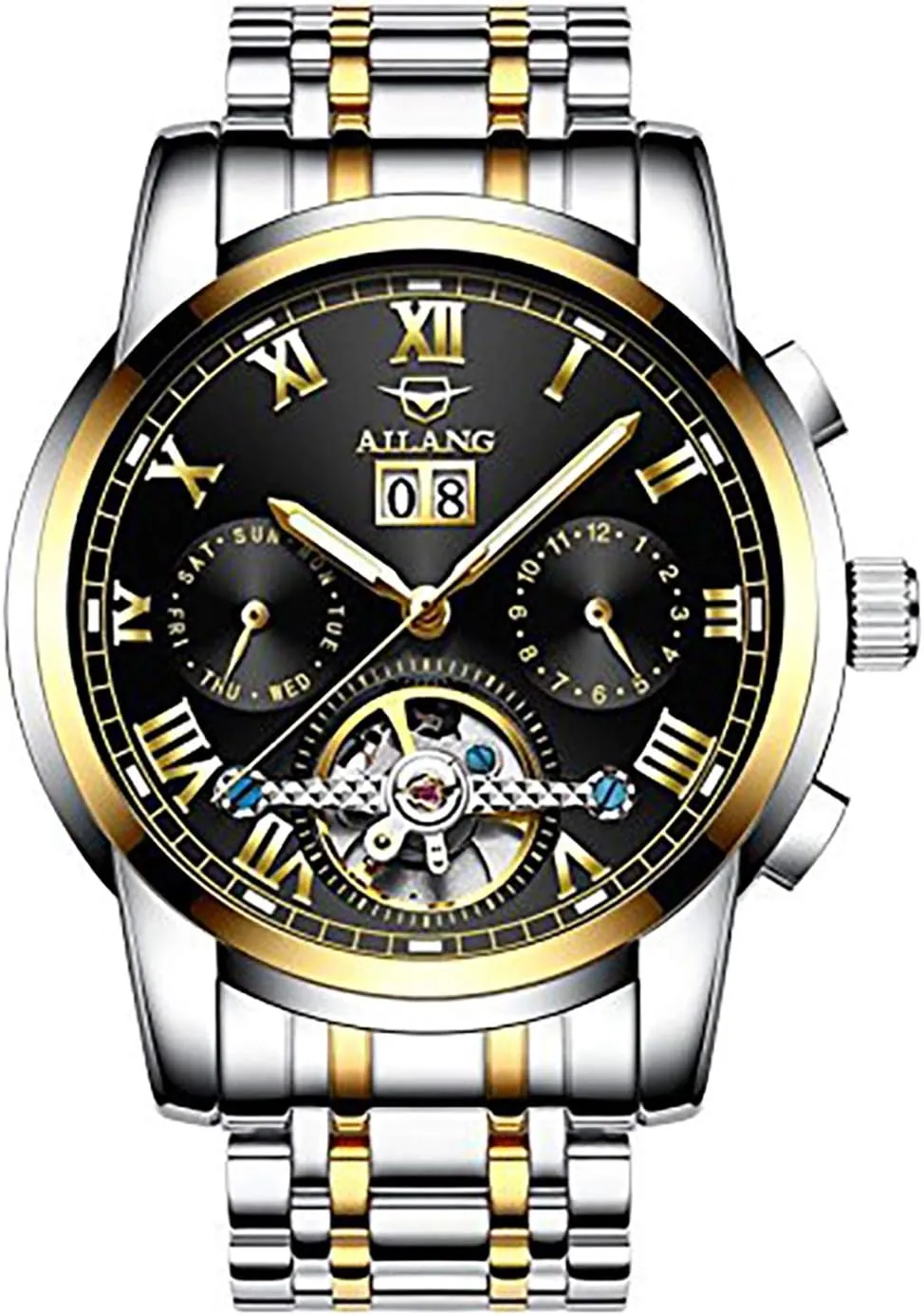 Wind Stainless Steel Complete Calendar Water Resistant Watch franchise narrower Brand -462 AILANG Men Mechanical Watches Watches Automatic Self 