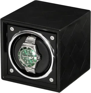 Winder for 1 Watch Wooden Self-Winding Mechanical Watch decide wok Dustproof Case Rotating Watches Display Case Box with Quiet Motor for Men and Women Watches Automatic Watch 